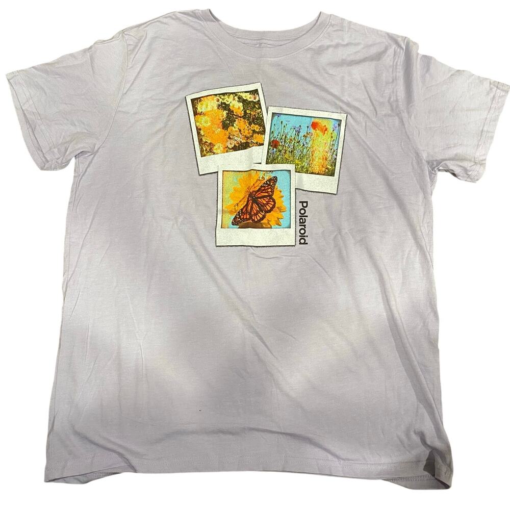Polaroid Tee Lavender Purple Women's Size 2XL Graphic Print Photography T-Shirt